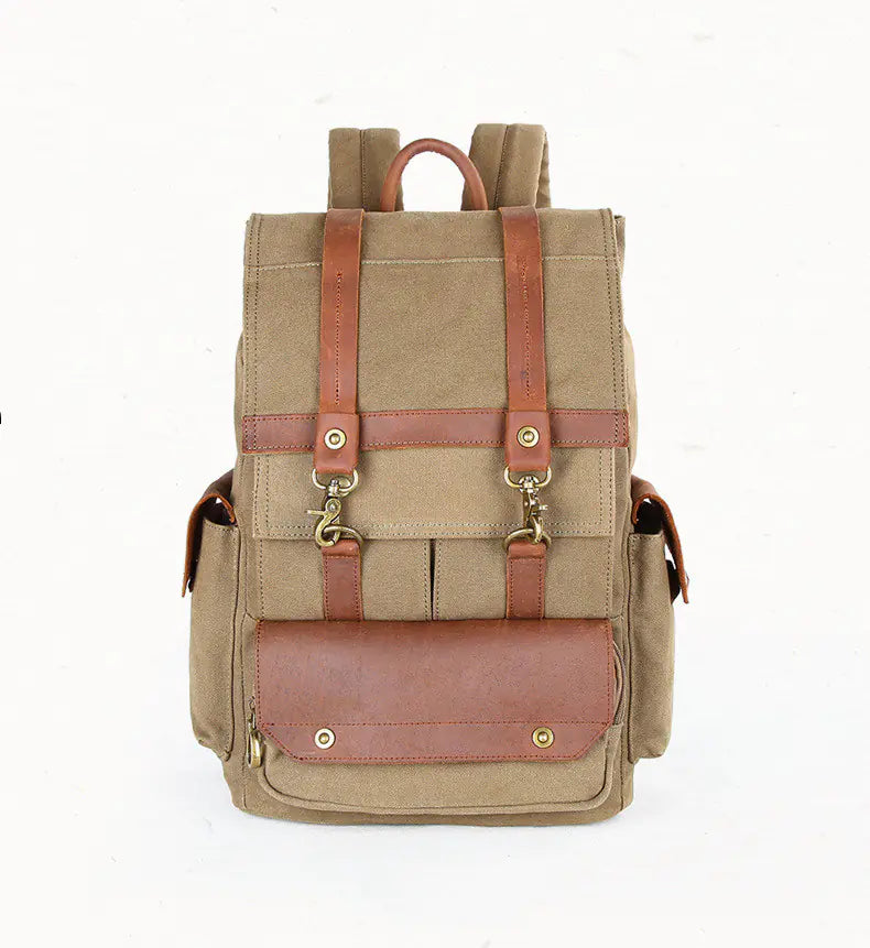 Vintage Crazy Horse Leather Canvas Bag in Seven Colors