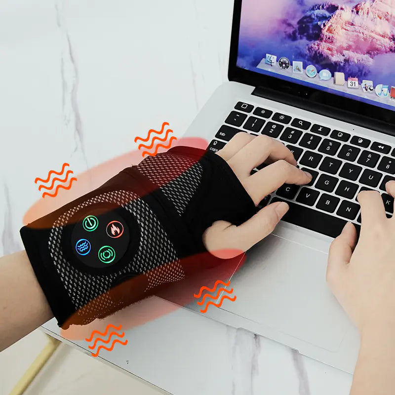 Wrist Massager with Air Pressure and Heating Therapy