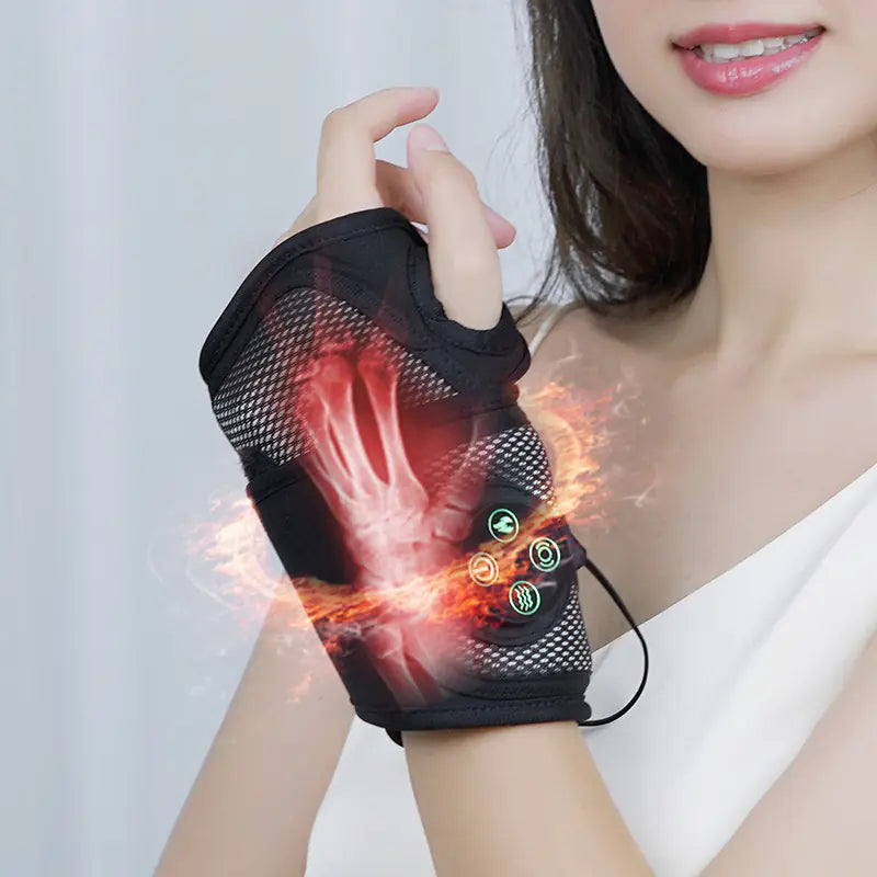 Wrist Massager with Air Pressure and Heating Therapy