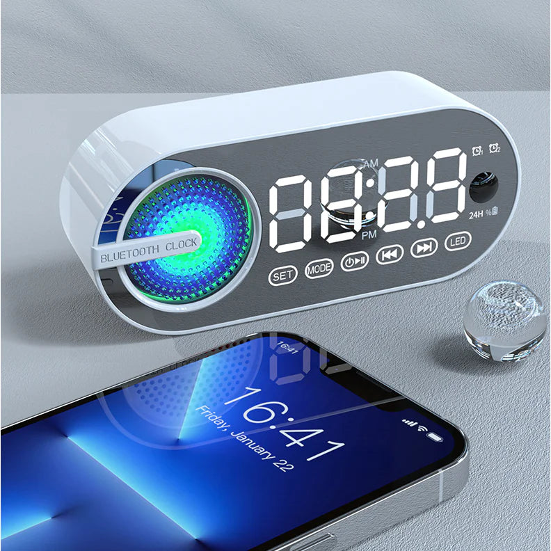 Bluetooth Alarm Clock Speaker with FM Subwoofer Portable